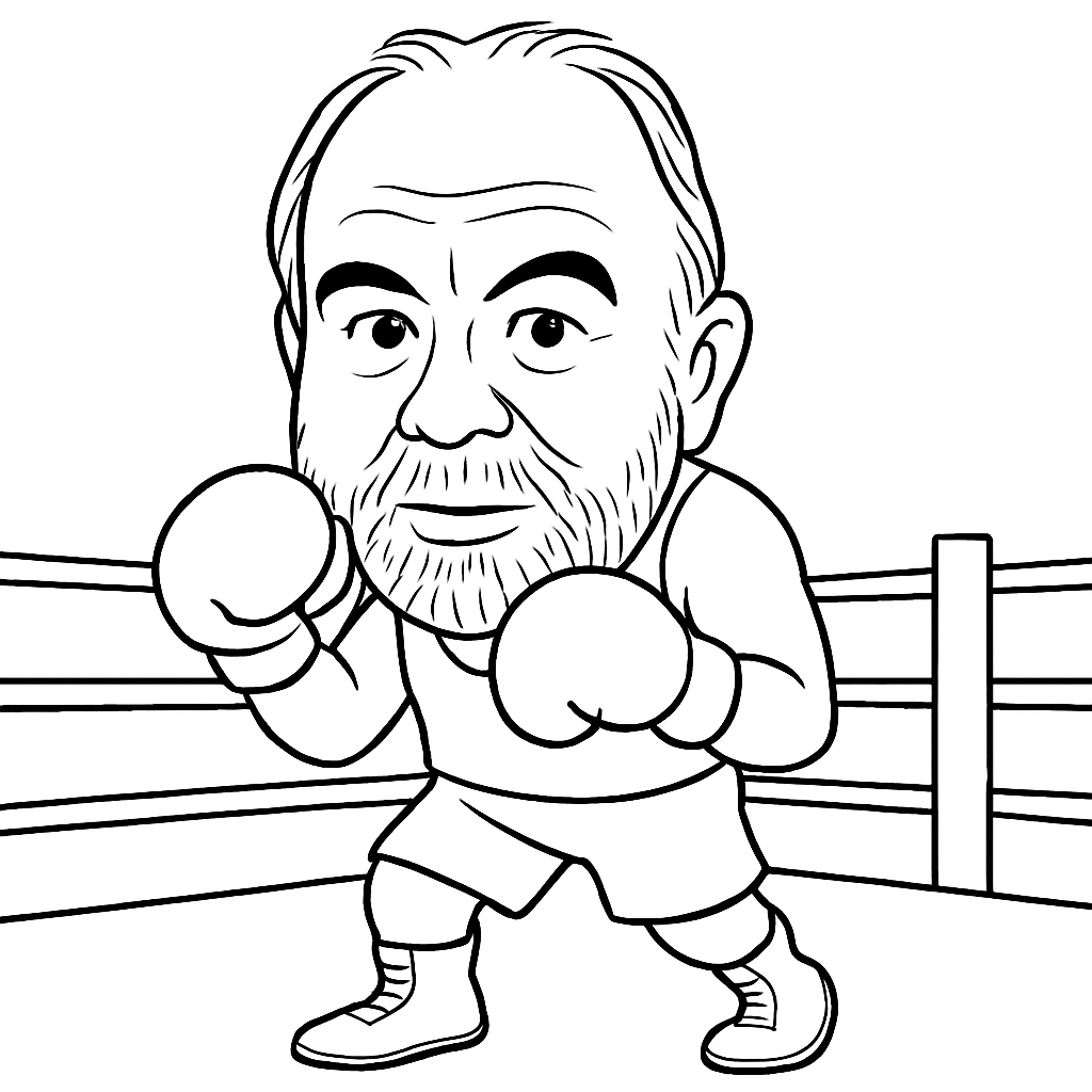 Custom boxing-themed sketch portrait